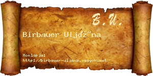 Birbauer Uljána névjegykártya